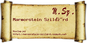 Marmorstein Szilárd névjegykártya